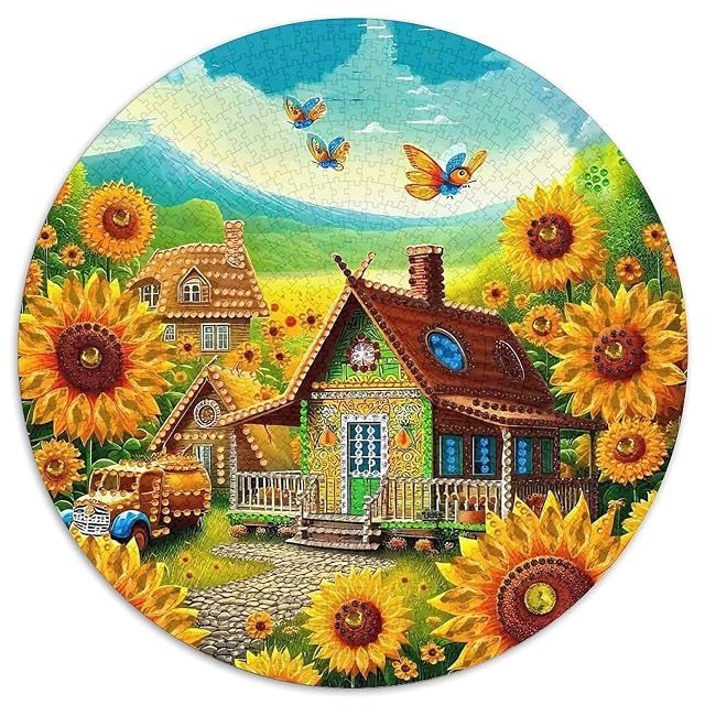 Girasol 1000 Piezas Rompecabezas Circular Puzzle para Niños Adultos Regalos Originales Juegos De Puzzle…