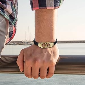 Bracciale Con Testa Di Teschio Nero Punk Pesante Da 15 Mm Uomo - Foto 8