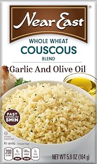 Near East Roasted Garlic & Olive Oil Couscous Mix, 5.8 oz - 5-Min Cook, Natural Kosher, 7g Protein