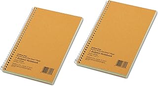 Set of 2 National Brand Brown Board Cover 80 Sheets of Narrow Ruled 7.75 x 5 Inches Green Eye-Ease Paper 1 Subject Notebook