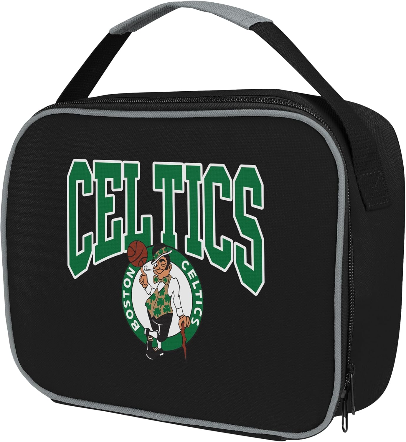 FOCO NBA Unisex-Adult Officially Licensed Wordmark Team Color Big Logo Basketball Zip Closure 7L Lunch Bag - Boston Celtics - Image 2