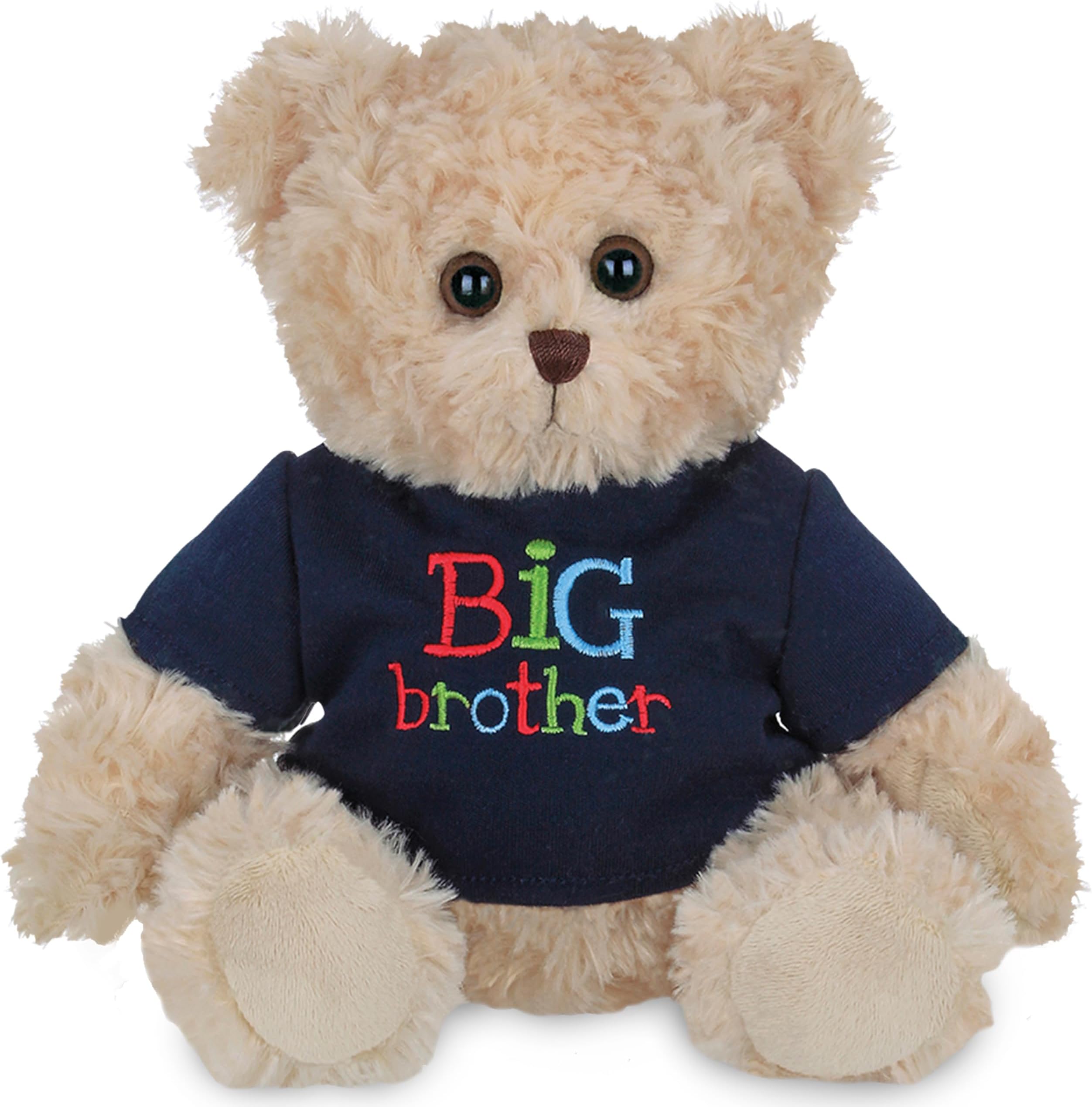 Bearington Big Brother Gifts for Boy - 12" Big Brother Gifts Toy with Premium Plush and Soft Fur Dressed in a Navy Blue T-Shirt - Adorable Teddy Bear Stuffed Animal Gift for Toddlers and Kids