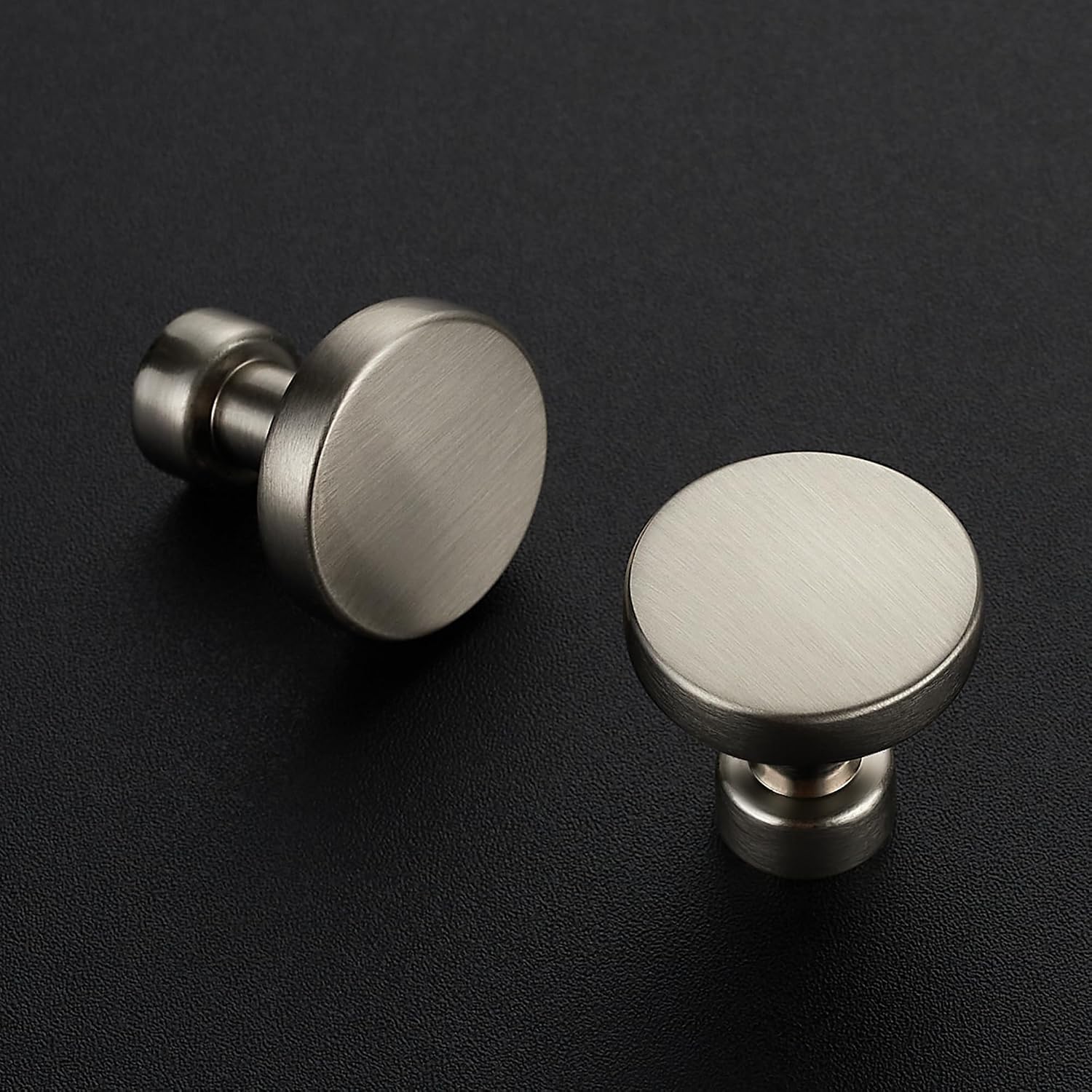Ravinte 10 Pack 1-1/6 Inch Soild Brushed Nickel Cabinet Knobs for Kitchen, Drawers Pulls for Dresser, Cabinet Hardware