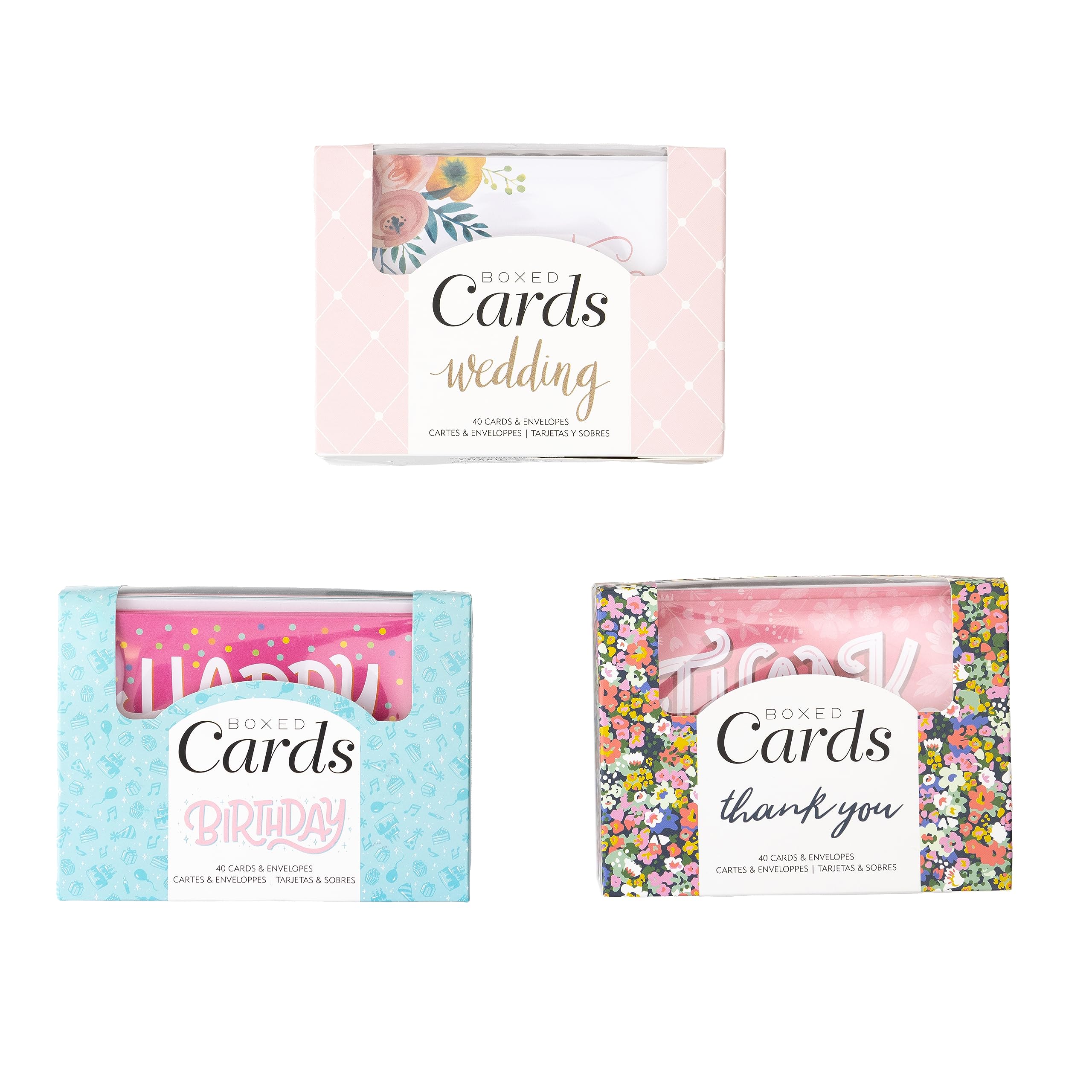 American Crafts 3 Pack Card Value Set | Thank You Cards, Wedding Cards, Happy Birthday Cards 3 Pack Set, Greeting Cards Crad Stock Office School Supplies Products Arts Crafts Sewing Notion Paper