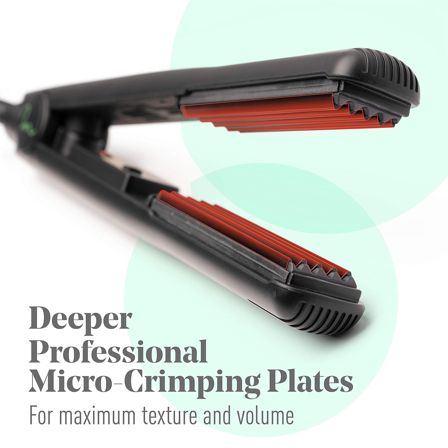 Professional Series Hair Crimper Iron 1 Inch by MINT | Create Crimps Extremely Fast - Deeper Ceramic Crimp Plates for Maximum Root Volumizing and Crimping - Travel-Ready Dual-Voltage