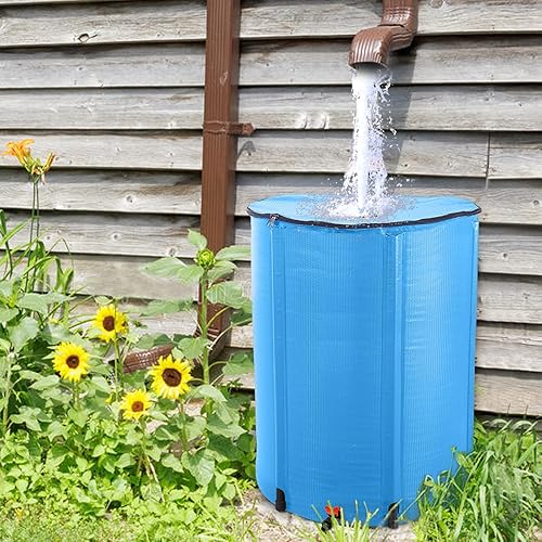 Miniatura 3 de Barril de lluvia plegable, tanque de almacenamiento de agua portátil, sistema de recolección de agua de lluvia, contenedor colector de agua con kit