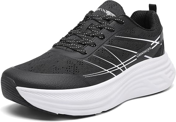 Mens Wide Toe Box Running Shoes - Walking Lightweight Cushioned Sneakers for Wide Feet, Breathable Road Fashion Athletic Footwear