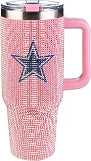 The Memory Company Officially Licensed 40oz Pink Bling Game Day Tumbler, Dallas Cowboys