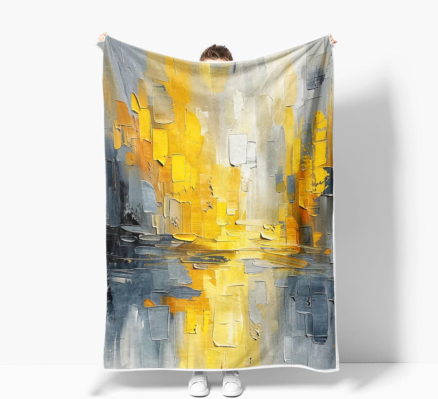 Abstract Throw Blankets, Modern Painting Throw Blankets, Soft, Flannel, Warm, Abstract Aesthetics Fleece Throw Blanket Decor, Minimalist Oil Painting Plush Throw Blanket for Couch Decor 50X60 Inch