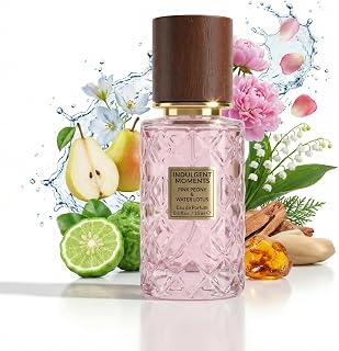 PINK PEONY & WATER LOTUS Perfume Travel Spray • 15 mL • Bergamot, Watery Flower, Pear, Rose, Peony, Amber, Creamy Woods • Eau de Parfum (EDP) Fragrance for Women | Full Size Bottle Not Included