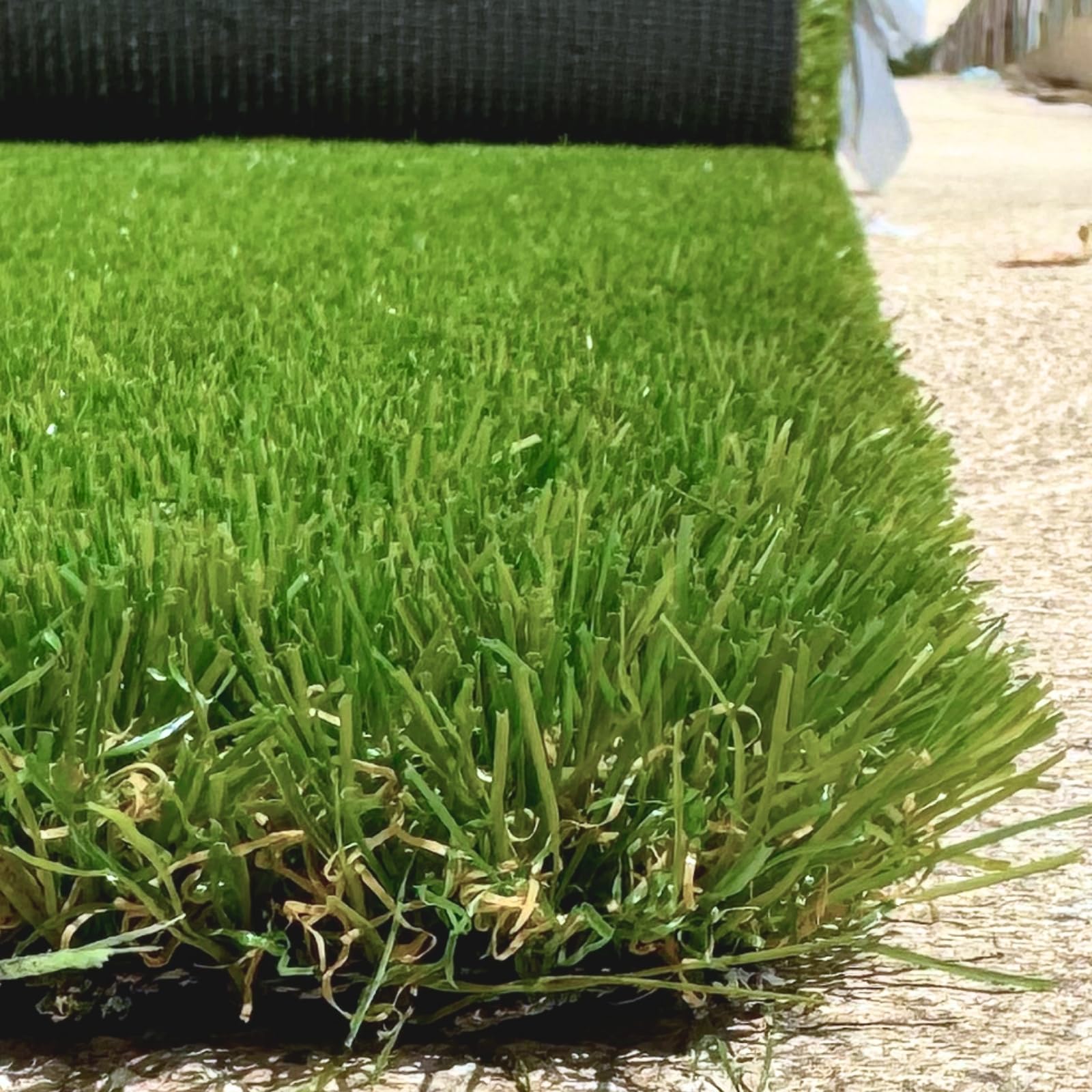 Césped Artificial Terraza 42mm Premium. Rollos Cesped Artificial al Corte. con Memoria. Super Suave. Mod Santander (1mx10m = 10m2)