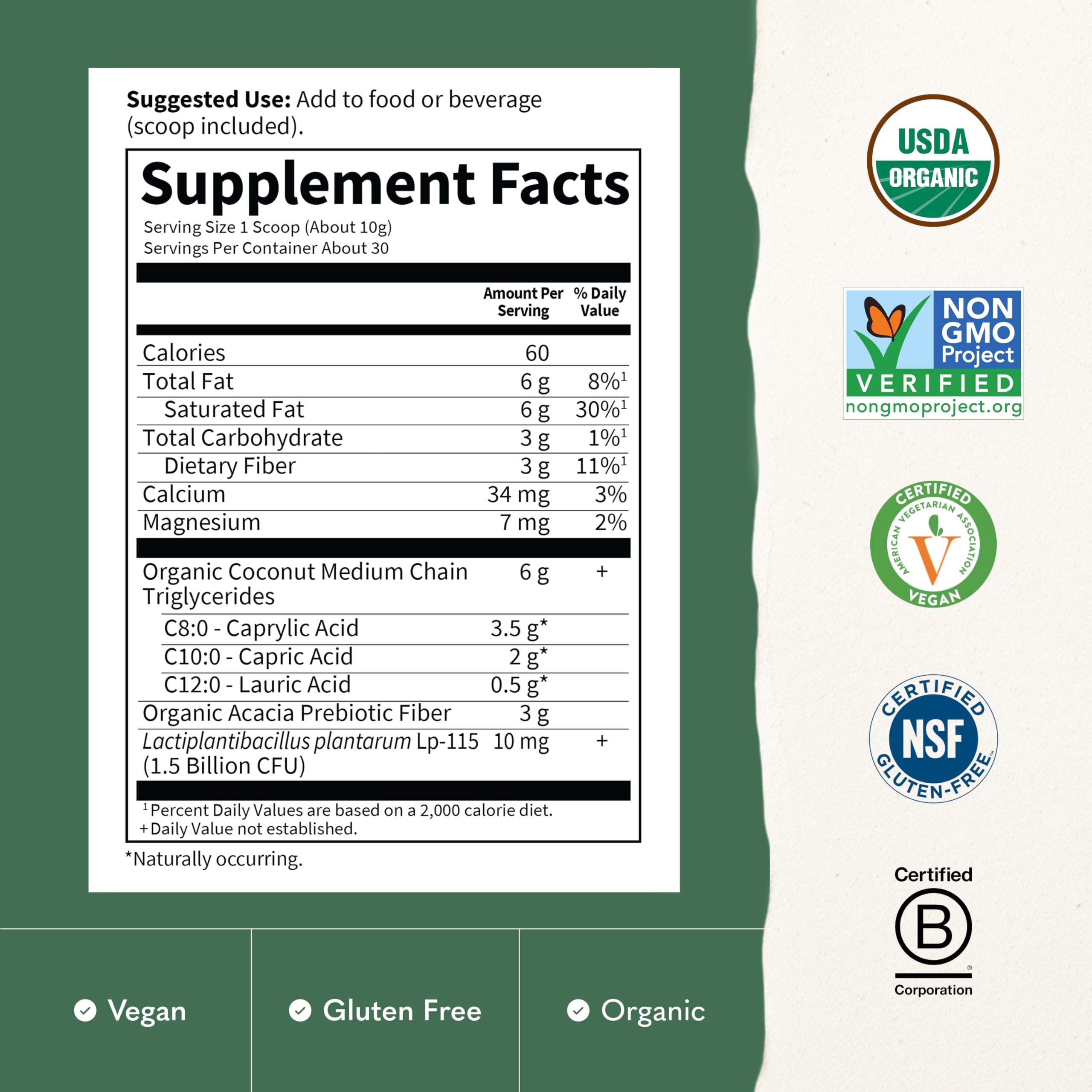 Garden of Life Dr. Formulated Organic MCT Powder from Coconuts, 30 Servings — Amazon image 3