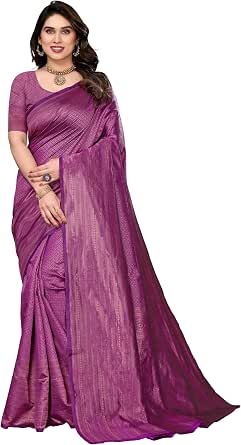 Women's Litchi Silk Banarasi Silk Saree (Seema)