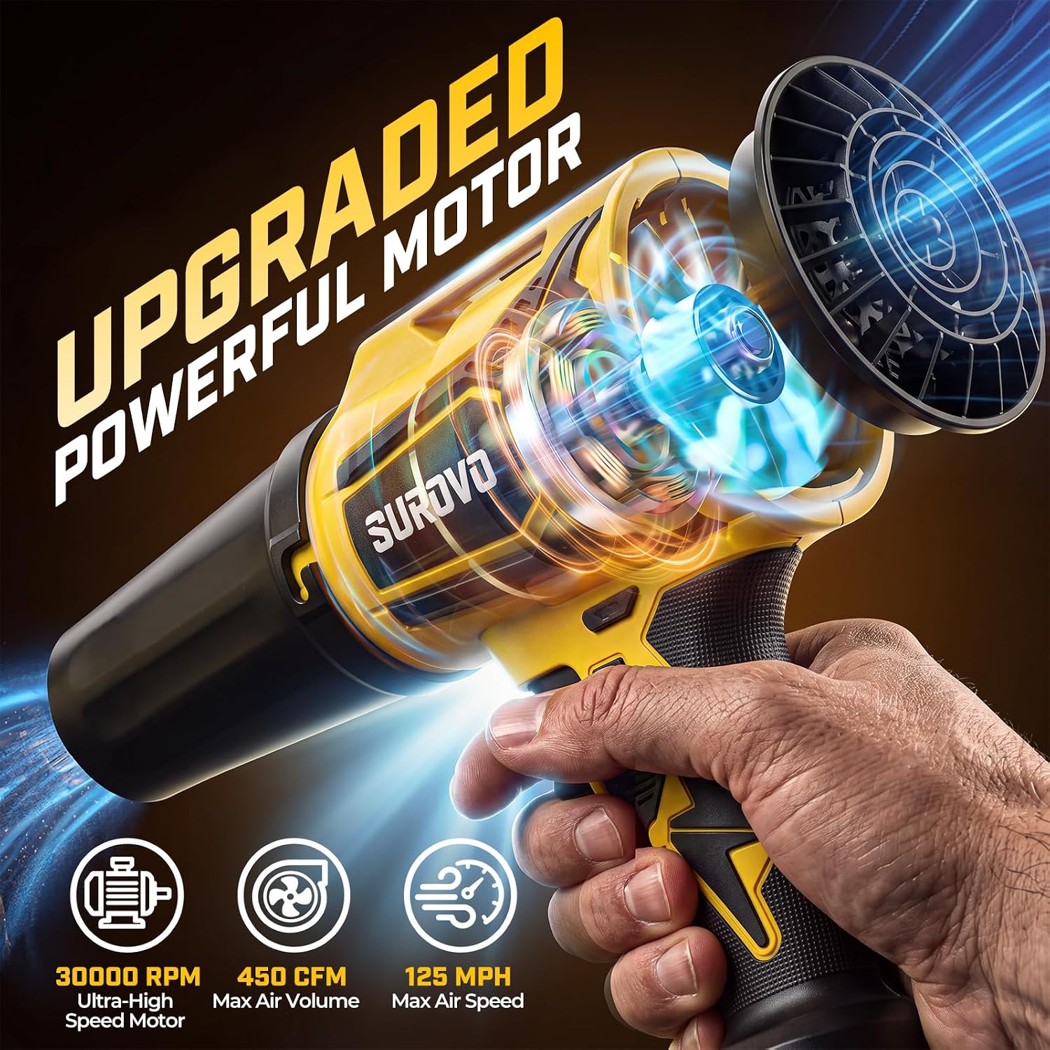 Cordless Leaf Blower Compatible with Dewalt 20V MAX Battery (Bare Tool) image 3