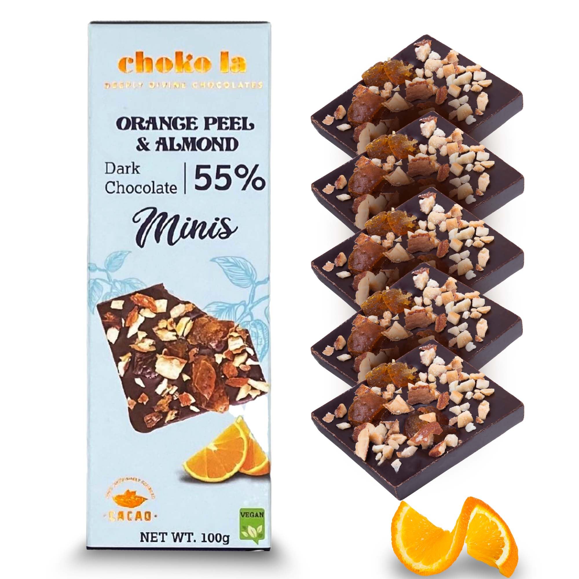 choco◆値下げ相談OK 38 Chokola 55% Dark Chocolate Almond & Orange Peel Minis – Rich Cocoa ジャケット・アウター