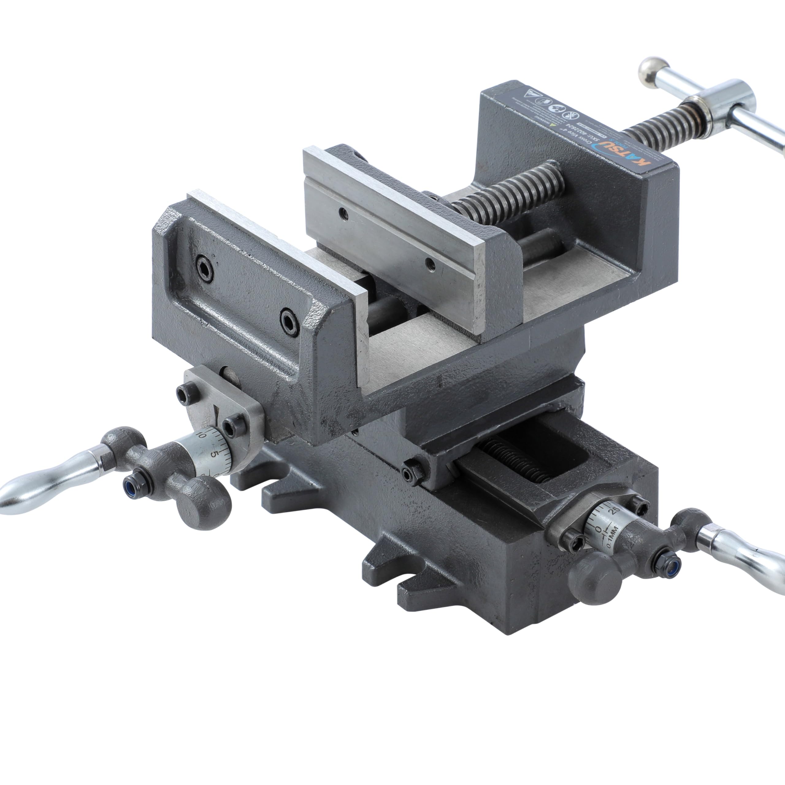 Katsu Tools Black Katsu Drill Press Compound Cross Vice 100Mm Industrial Strength Benchtop Pillar Bench 4 Ways Mechanic Cross Slide Vise Clamp For Workshop Milling Machine Maintenance