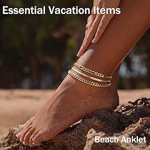 Amazon.com: DEARMAY Gold Ankle Bracelets for Women Anklets 14K