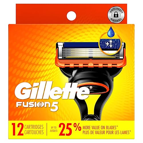 Miniatura 8 de Gillette Fusion5 - Recambios de cuchillas de afeitar para hombre, 12 unidades, 5 hojas con tira de lubricación y recortadora de precisión
