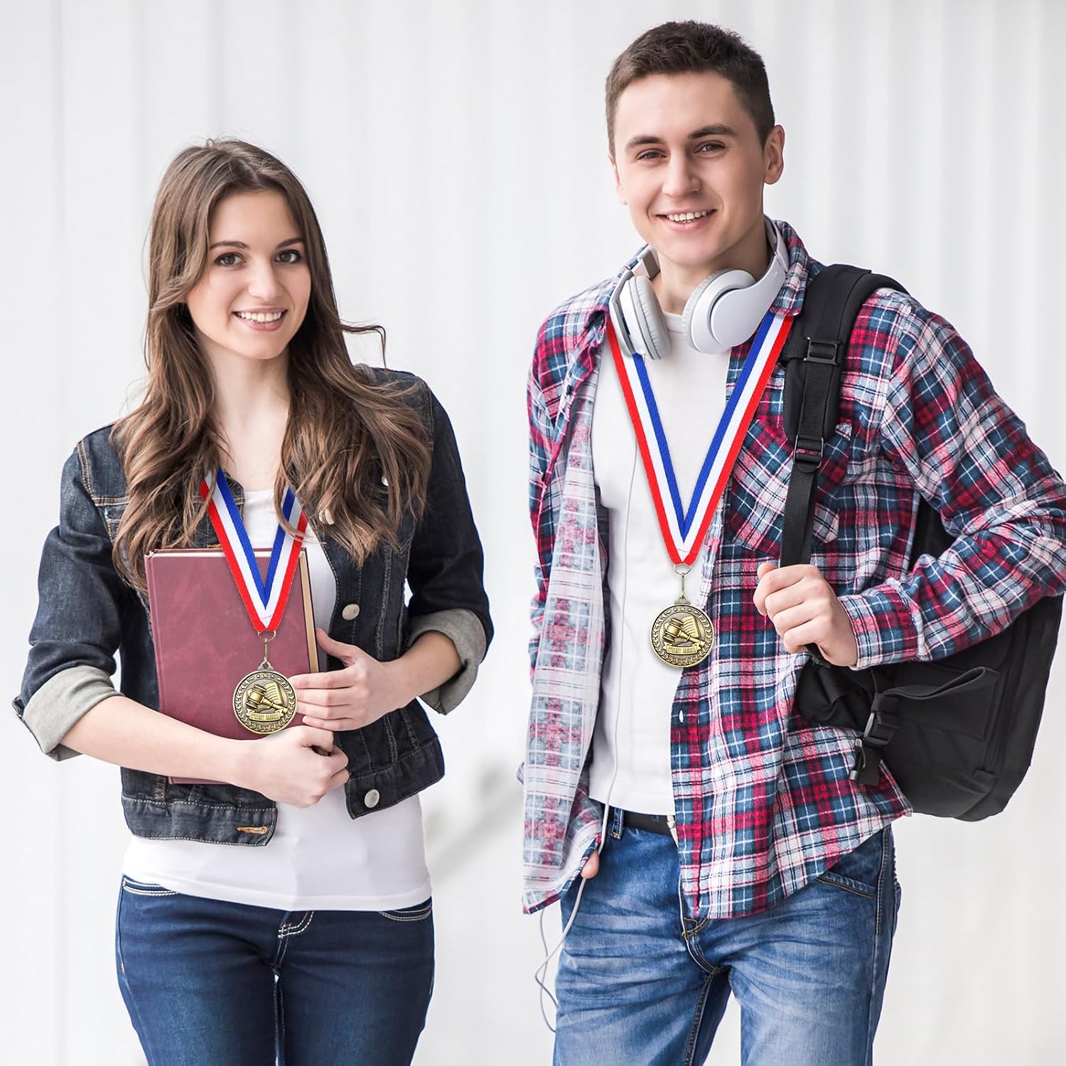 Quelay 30 Pcs 2'' Award Medals Bulk Gold Winner Medals with Neck Ribbons Metal Trophy Award Prize Gift for Tournaments, Competitions, Party, Kids and Adults