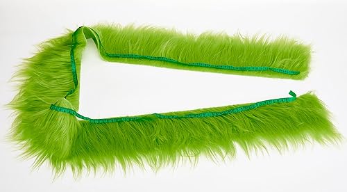 Miniatura 4 de Tiras precortadas de tela de piel sintética de felpa lanuda para gnomos, barba, cosplay, decoración enana (verde, 4 x 60 pulgadas)