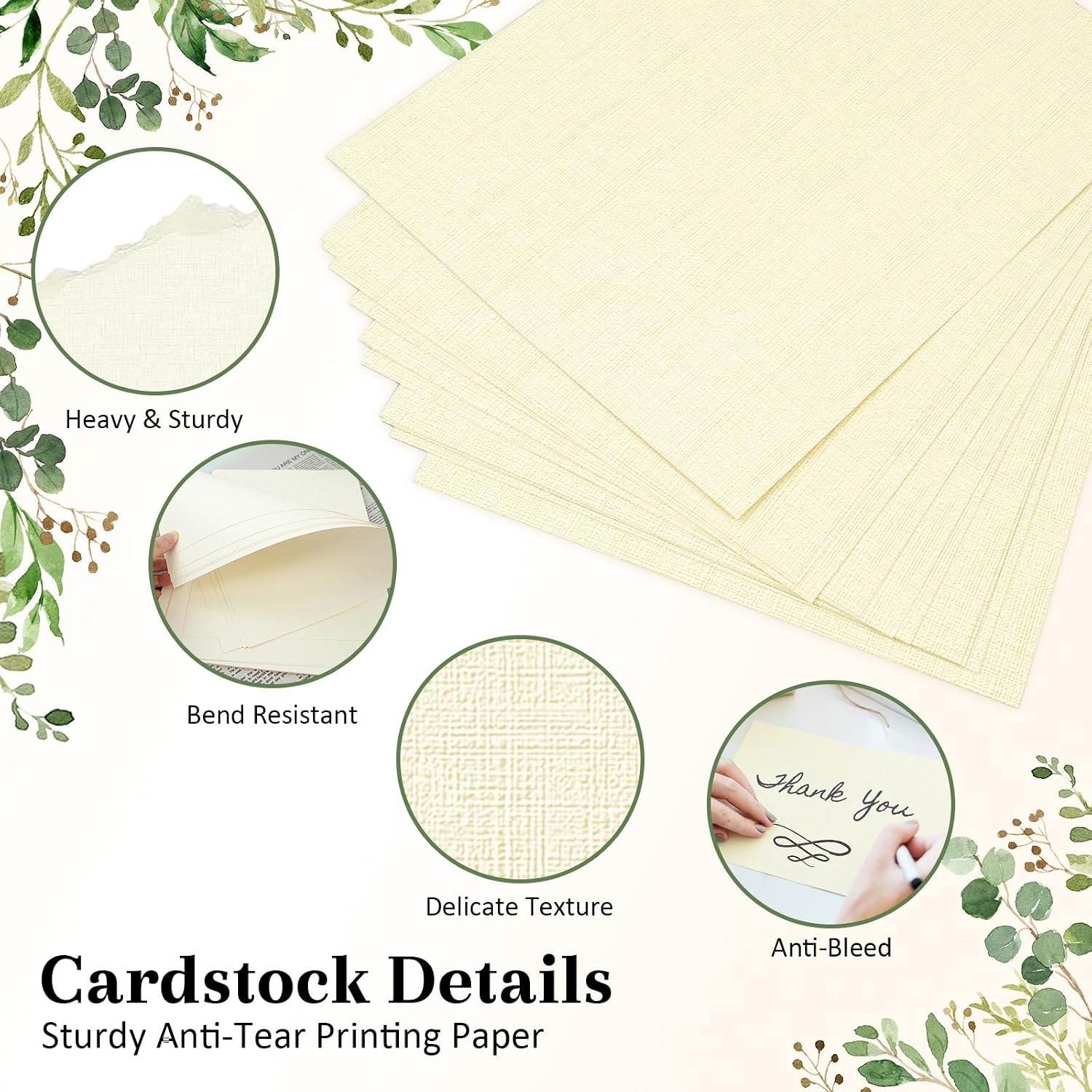 30 Sheets Ivory Linen Cardstock 8.5 x 11 Inches image 4