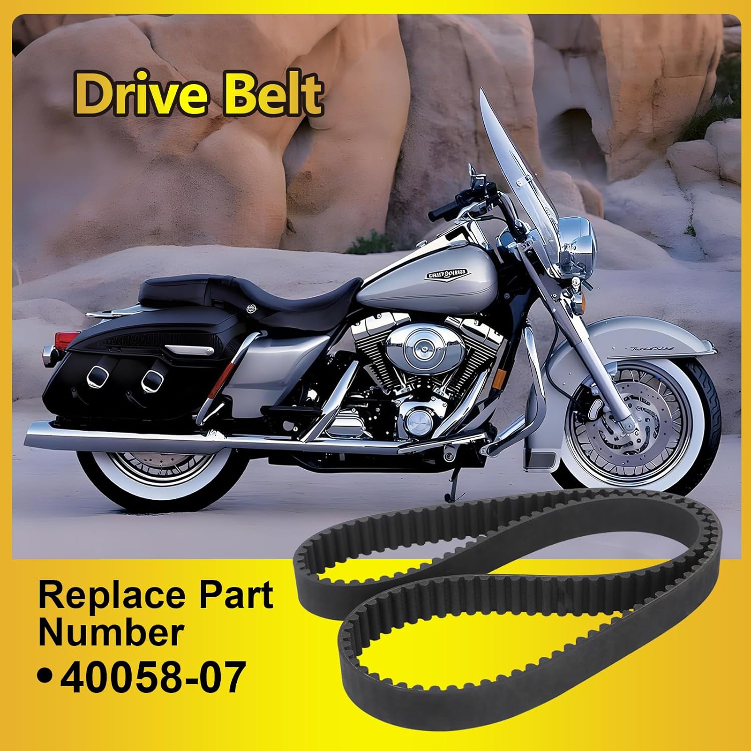 Drive Belt Replace 40058-07 Compatible with Harley-Davidson 07-11 FLSTC, FLSTN, FLSTSC, Rocker, Rocker C, FXS Blackline, Softail Deuce, 133T, 1 Inch Width