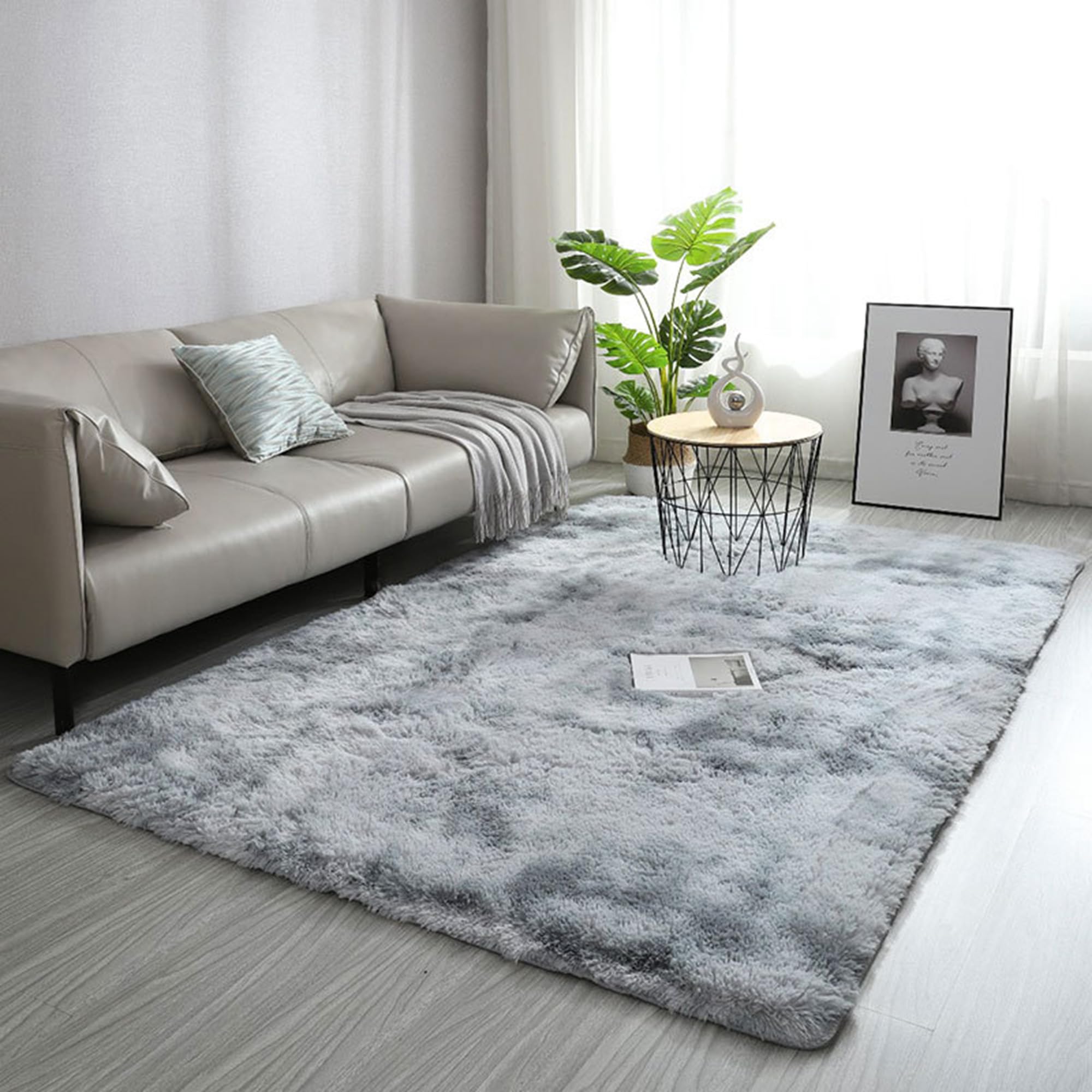 Tapis de salon, grande taille et doux pour chambre à coucher avec revers antidérapant durable, tapis de sol pour chambre d'enfant, de bébé, cuisine, salon, chambre à coucher - 160 x 200 cm