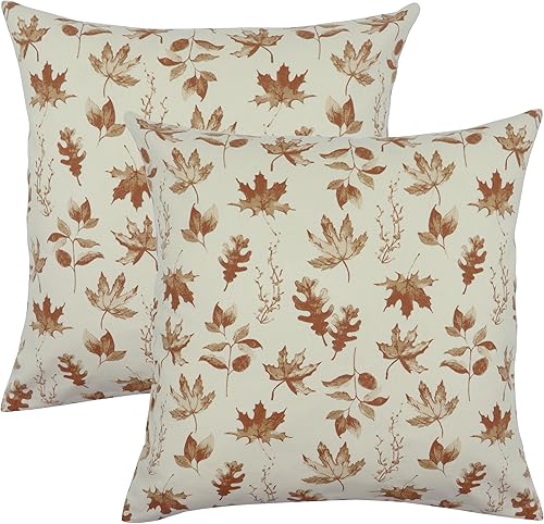 Miniatura 5 de PurpleEssences Decoraciones de otoño, fundas de almohada para porche al aire libre, hojas de arce, fundas de cojín de 18 x 18 pulgadas, juego de 2