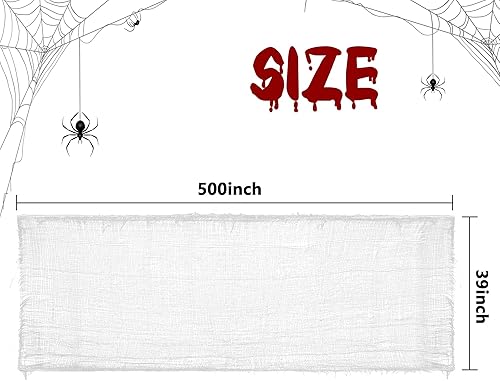 Miniatura 52 de Watayo Paquete de 8 paños espeluznantes de Halloween, tela espeluznante de 72 x 30 pulgadas, tela de araña elástica de Halloween, gasa espeluznante