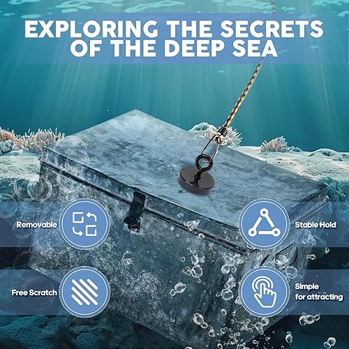 Vista 71 de Neosmuk Imán de pesca negro, imán de 2 pulgadas, 350 libras + imanes fuertes resistentes para removedor, imanes de neodimio de alta potencia