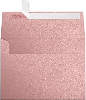 LUXPaper A7 Invitation Envelopes | Peel & Press | 5 1/4" x 7 1/4" | Misty Rose Metallic - Sirio Pearl | 84lb. Text | 50 Qty