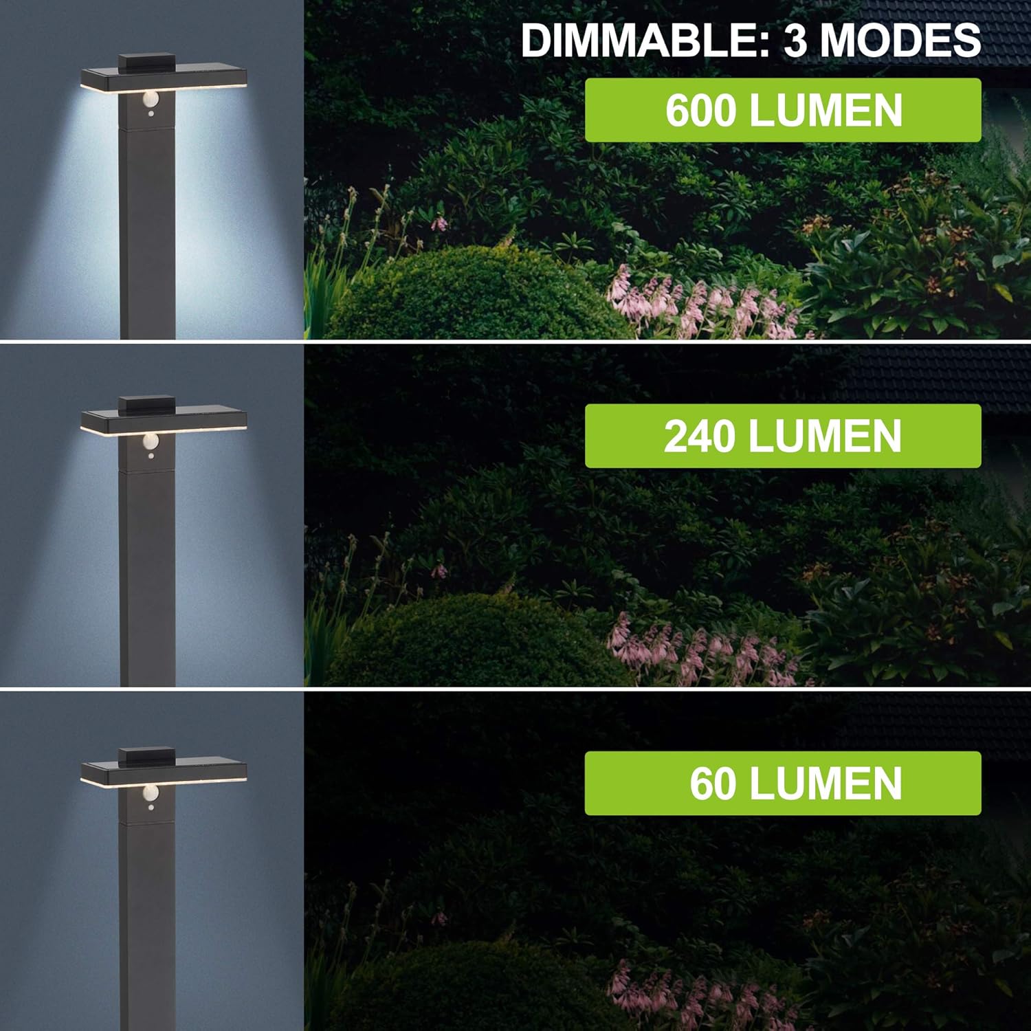 Frее Shірріng 🛒 BRIMMEL Solar Landscape Path Light Outdoor Motion Sensor Garden LED Light Aluminum Waterproof 10H Endurance Pathway Lights for Patio Lawn Yard Walkway Driveway, Solar Energy, Black, SG601026