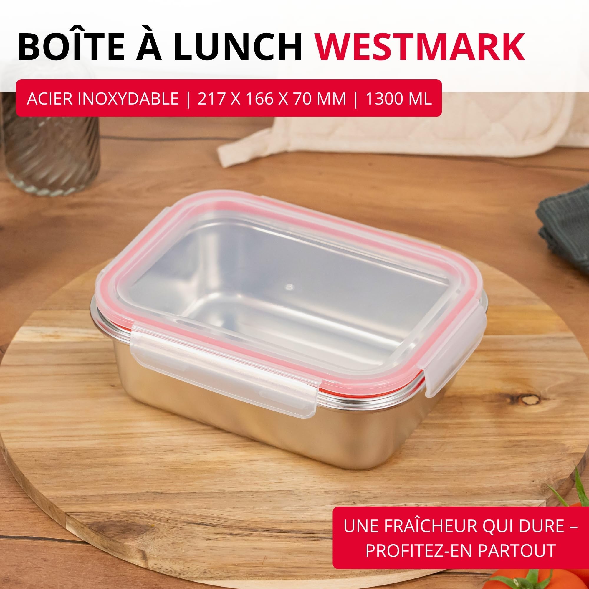 Image secondaire de Boîte à déjeuner étanche en acier inoxydable Westmark - 600 ml