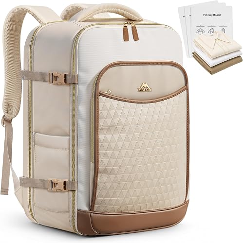 MATEIN HER Carry on Backpack 22x14x9 Airline Approved, 45L Extra Large Travel Backpack for Women with Shirt Folding Board, Waterproof TSA Luggage Backpack for Southwest American Airline Fit 17" Laptop