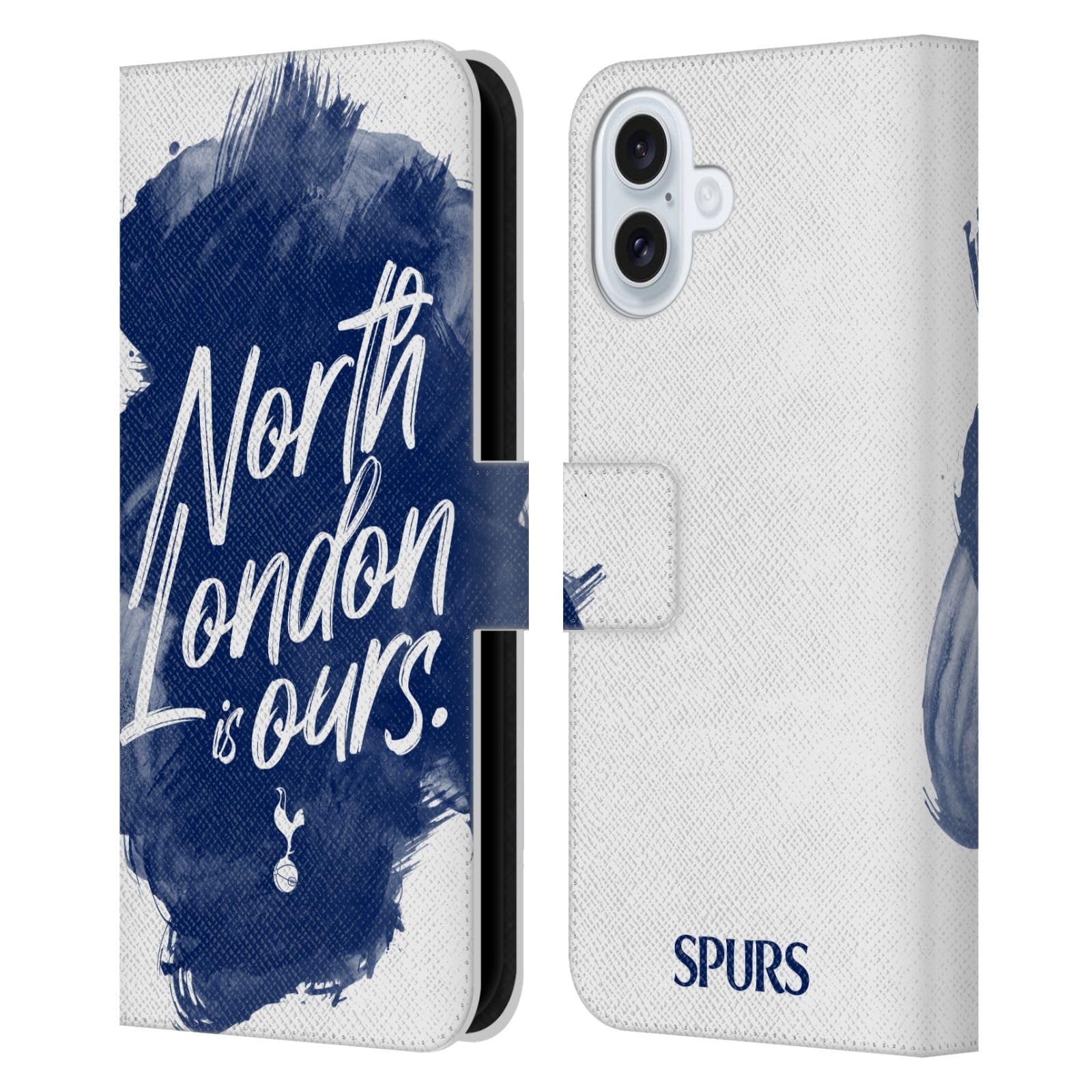 Head Case Designs Officially Licensed Tottenham Hotspur F.C. North London Is Ours Badge Leather Wallet Case Compatible With Apple iPhone 16 Plus