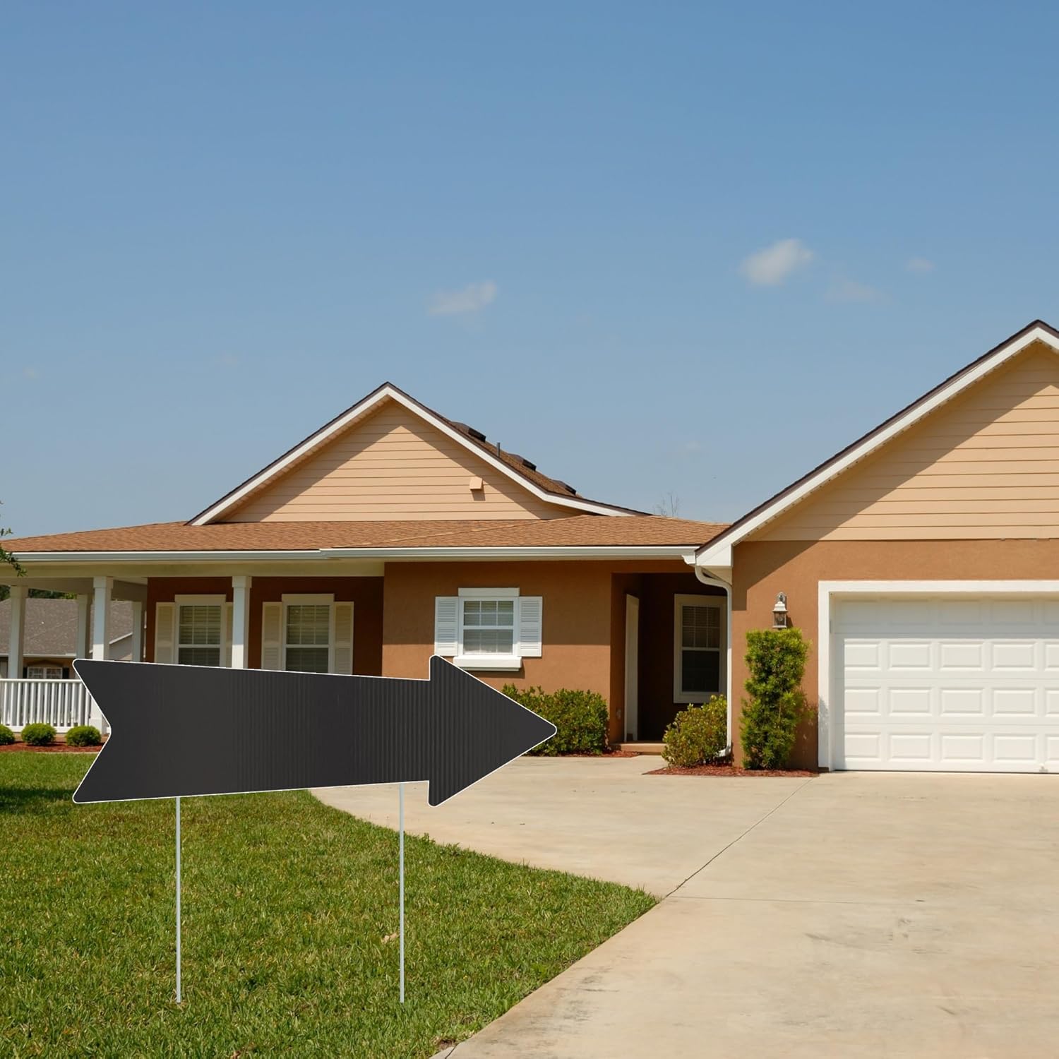 Black Arrow Signs with Stakes 16 x 5 Inches,This Way Directional Arrow Yard Signs,Wedding Yard Signs, Birthday Party Signs (20)