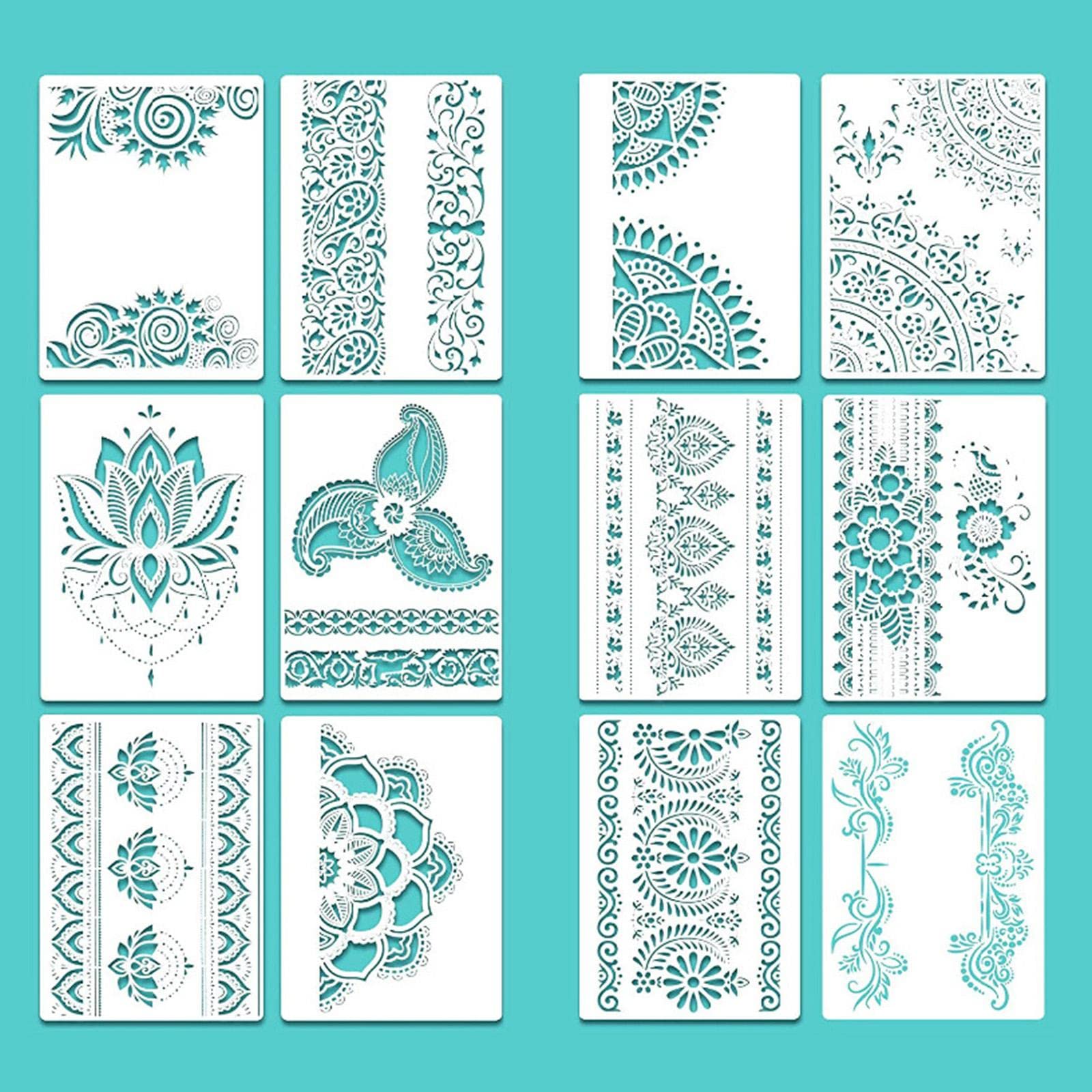 Zestaw 5 szablonów mandali DIY rzemiosło malarstwo ścienne stemplowanie scrapbooking karta zestaw 1