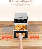 6 Qt Stainless Steel Air Fryer, Stainless Steel Housing& Full Metal Inner Pot, PTFE and PFAS Free, 9 Digital One-Touch Cook Functions,120°F~450°F, 1700W — image 5