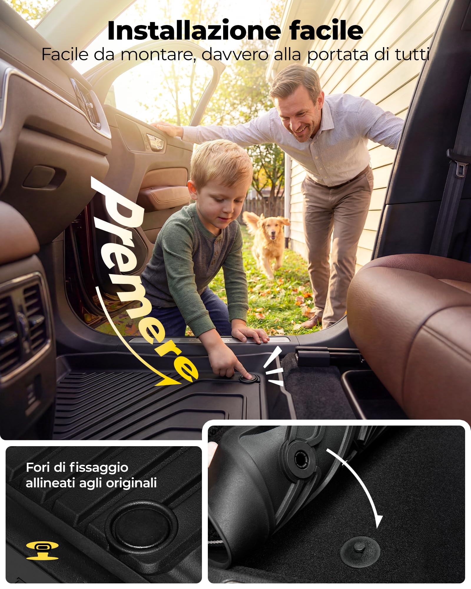 3W Set 4 di Tappetini per VOLVO XC60 2018-2025 2026 in Thorex™ e Tappetino per Bagagliaio su Misura, Facile da Pulire Tappeti per Auto Resistente e Tappeto Bagagliaio Antiscivolo per VOLVO XC60