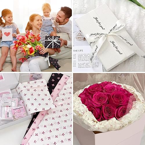 Miniatura 6 de Cbfoeyk Papel de seda de color, papel de regalo grueso de 19.6 x 27.5 pulgadas, papel de regalo grande, 1 rollo de cinta, 25 hojas de papel de seda