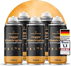 Fogger Insect Repellent - 750 ml - With Lemon Eucalyptus Oil - Works Against Cockroaches, Fleas, Moths, Mites, Bugs & More - Insect Nebuliser - For Indoor Use - Made in Germany (5 x 150 ml)