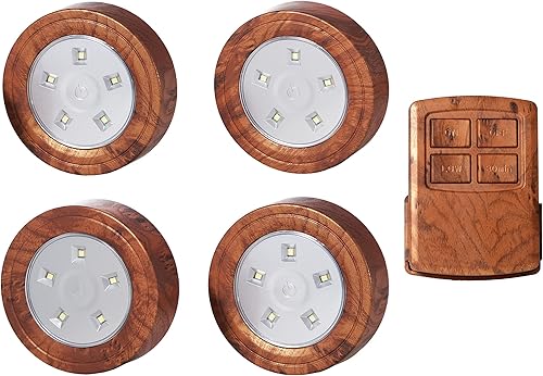 Miniatura 9 de happetite Luces LED de disco con control remoto inalámbrico y temporizador automático, funciona con pilas, luces regulables debajo del gabinete para