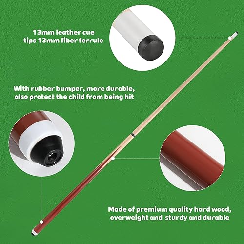 Miniatura 4 de 58 palos de 2 piezas para taco de piscina con color café y punta de cuero de 0.51 pulgadas, peso de 20 onzas (juego de 2 de 58 pulgadas, juego de