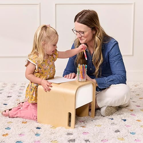 Miniatura 9 de ECR4Kids Bentwood - Silla de cubo multiusos, muebles para niños, natural/blanco Natural/ blanco,Natural,Natural/