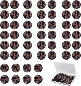50 PCS Faux Leather Football Pattern Buttons, 18mm Plastic Resin Button with Shank, Brown Accessory for DIY Sewing Embellishment Jacket Coat Sport Coat