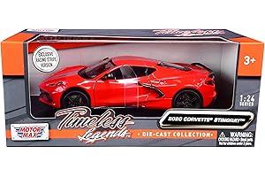 Motormax Red Corvette Toy Car 2020 Chevy Corvette C8 Stingray 1/24 Diecast Toy Car