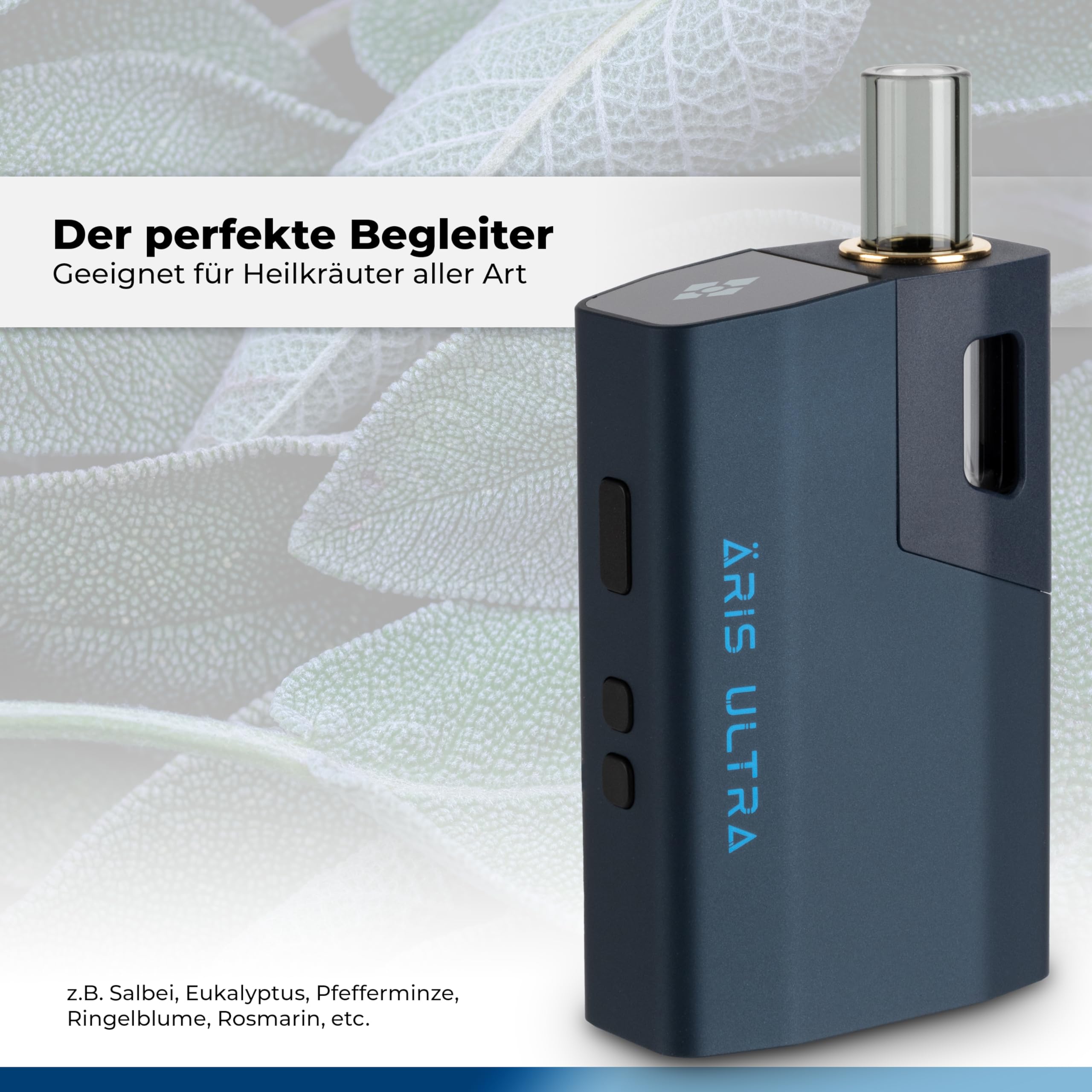 WOLKENKRAFT ÄRiS ULTRA Premium Vaporizer *Nachtblau* | Für Kräuter & Extrakte | USB-C | Titankammer | 100 - 220 °C | 3 - 7 Min. Timer | Hybrid-Konvektion | ECA-Technologie
