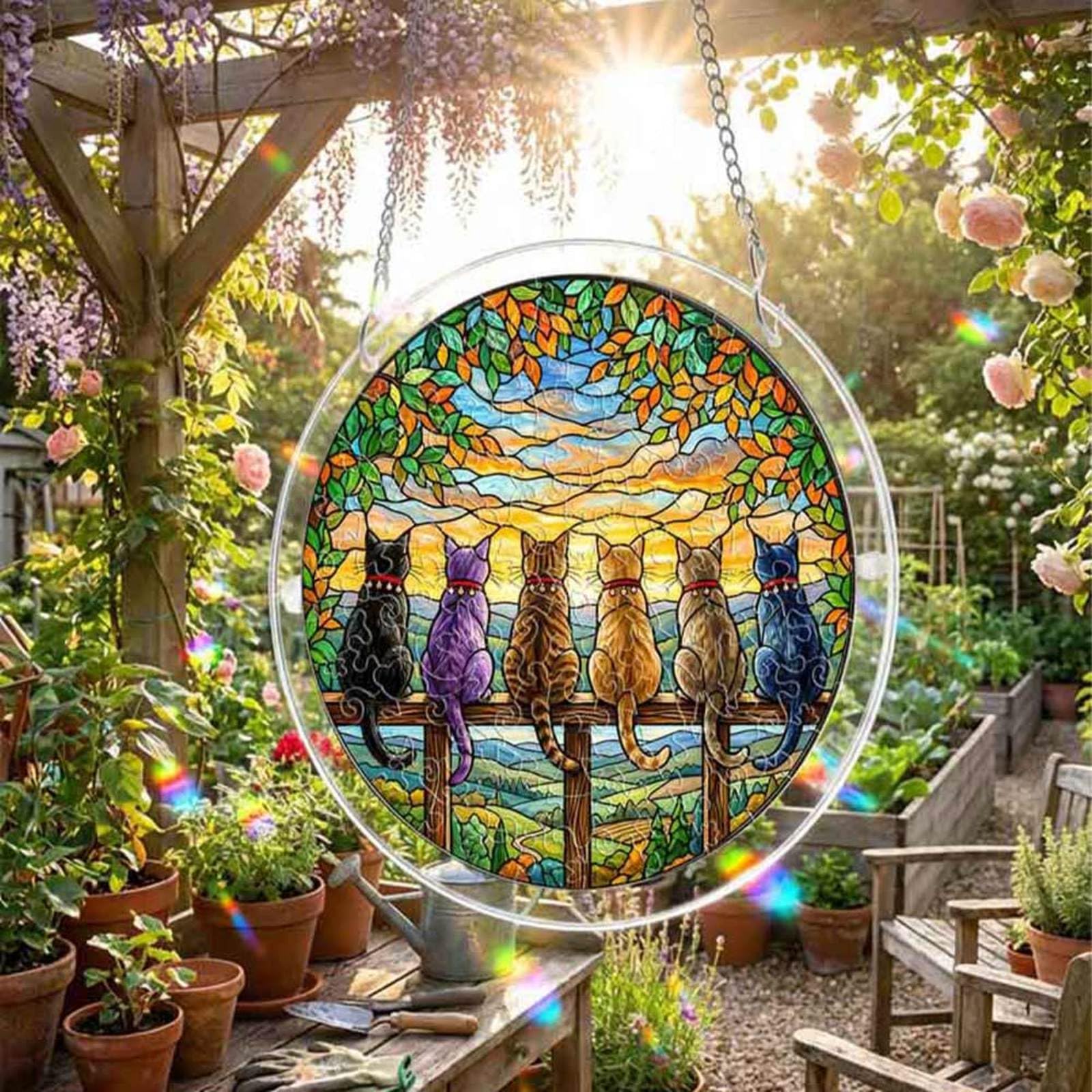 ZXGRfdefa Window pendant, Tree of Life Suncatcher 7.26inch Garden Suncatchers Gifts for Grandma