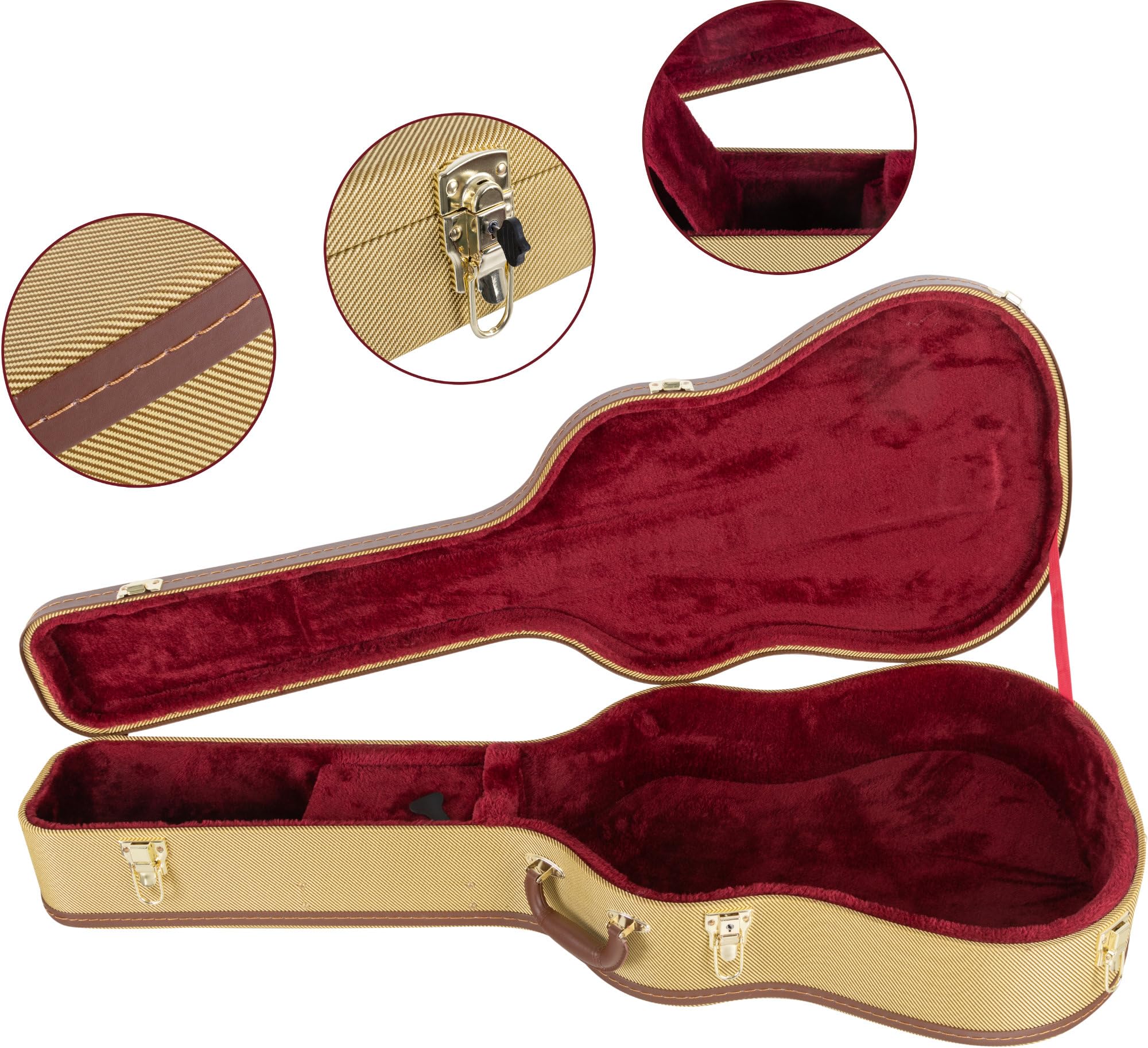 Shaman Chitarra Western Custodia Hardcase Tweed - Custodia rigida robusta per chitarre dreadnought in elegante look retrò