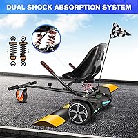 Vista 8 de K2 Go Kart - Scooter autoequilibrante con absorción de impactos traseros, accesorio de asiento de scooter de equilibrio para neumáticos de 6.5